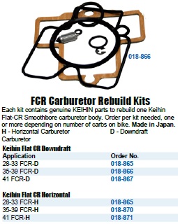 fcr carb rebuild kit